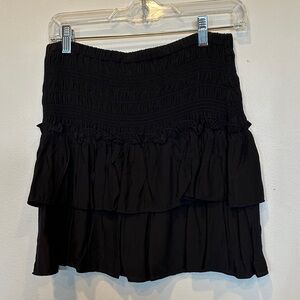 “Mustard Seed” Black Double Tiered Mini Skort